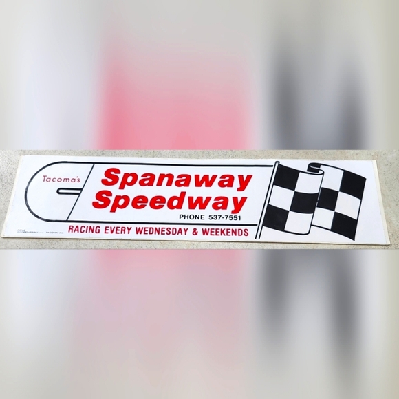 Spanaway SPEEDWAY Bumper STICKER Vintage 1980s - Picture 1 of 8